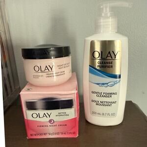 New Oil of Olay Bundle Firming Night Cream & Gentle Foaming Cleanser